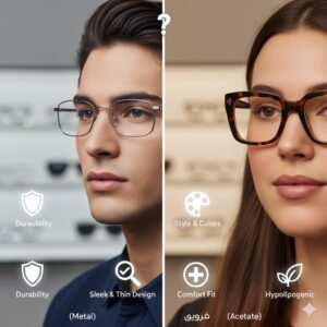 فریم عینک فلزی بهتره یا کائوچو؟