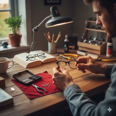 تعمیر دسته عینک در خانه